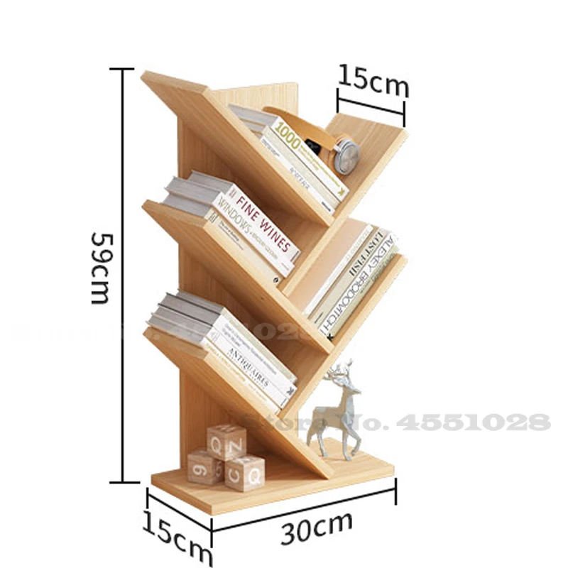 Креативный книжный шкаф в форме дерева с 5 полками стеллаж органайзер для