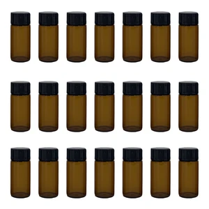 Image for 100pcs 3ml 5ml Transparent Amber Small Glass Vials 