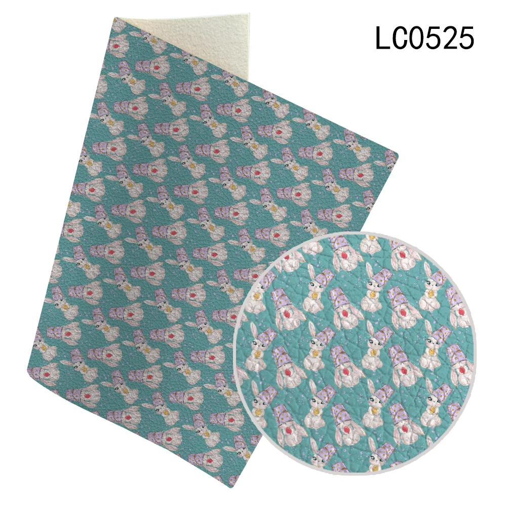 

30X136CM New Easter Egg Bunny Pattern Artificial Leather Lychee Pattern for DIY Party Materials
