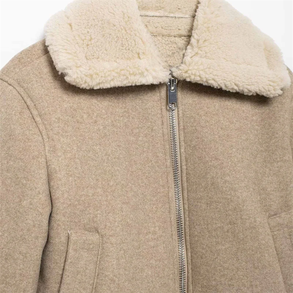 Новая осенне-зимняя модная повседневная женская одежда с лацканами шерстяная