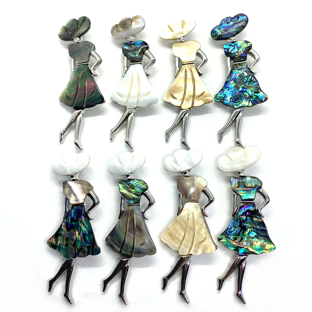 

1pcs Fashion Ladies Natural Abalone Shell Elegant Creative Dancing Girl Beautifully Shaped DIY Pendant Necklace Bracelet Jewelry