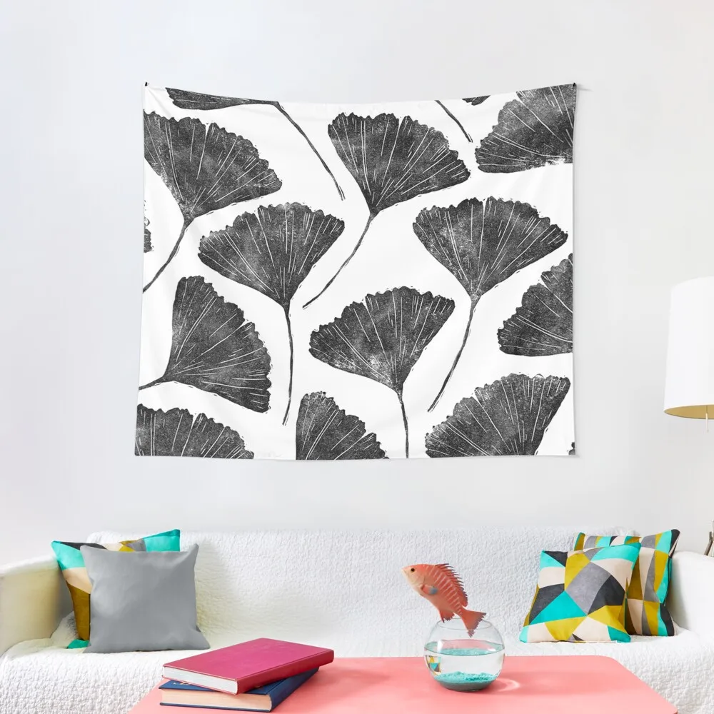 Гинкго билоба вырез лино узор в виде листьев гобелен декор дома эстетическое