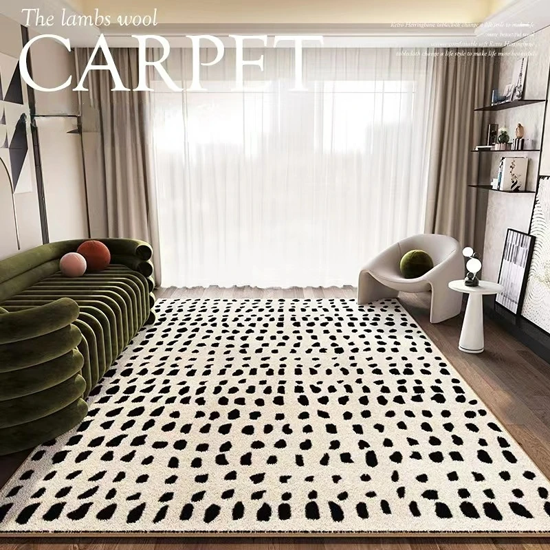 Черно-белый ретро ковер для гостиной современный легкий роскошный утолщенный