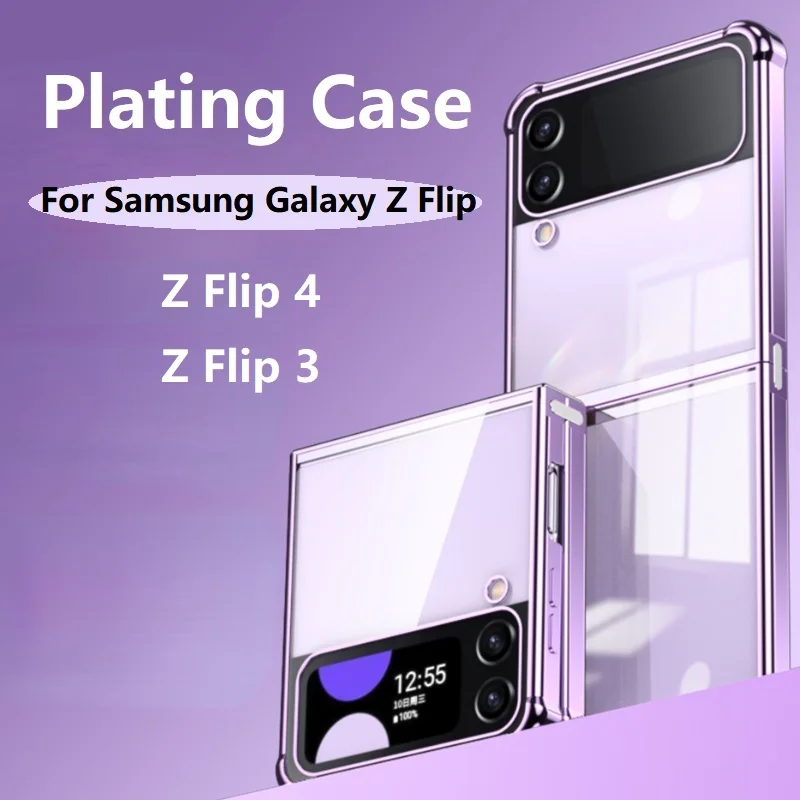 

HOCE Electroplate Bumper Phone Case For Samsung Galaxy Z Flip 4 Flip 3 With Transparent Cases For Z Flip4 Flip3 Snap Link Cover