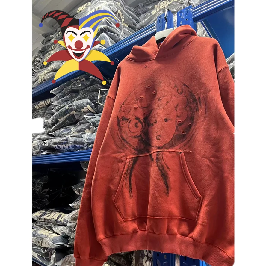 

Vintage Washed Hoodie Men Women high quality Streetwear Destroyed Pullover