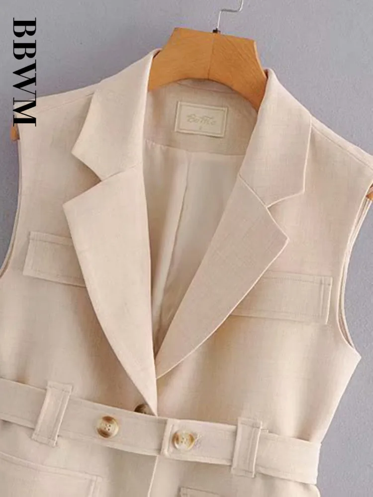 Женская однобортная куртка без рукавов повседневная шикарная в Корейском стиле