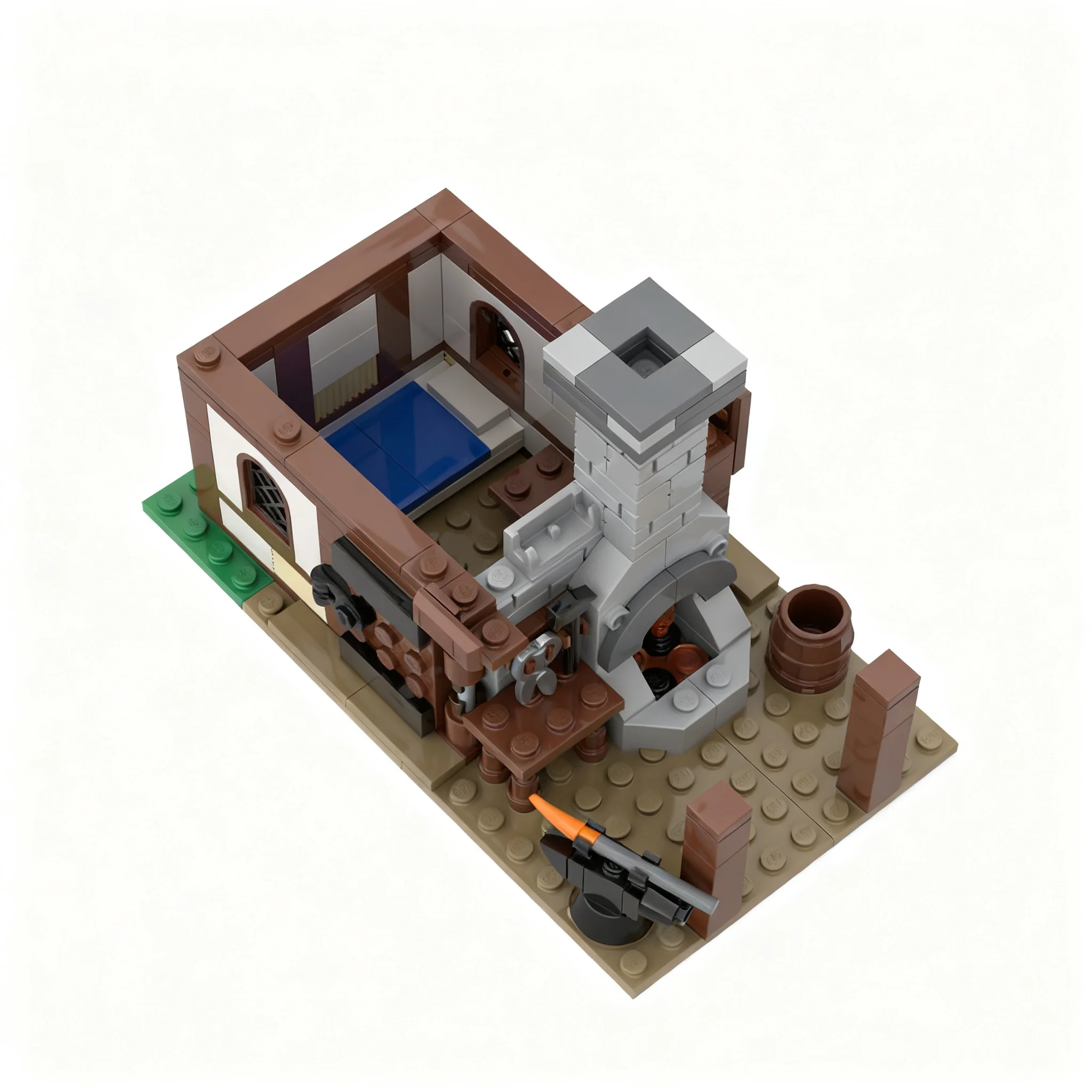 287 деталей MOC Замок Маленькая средневековая кузница Модель кузницы деревни Строительные блоки Рождественский подарок Креативная коллекция Ремесло (art.: 3920dcf8e83fb) - 3920dcf8e83fb