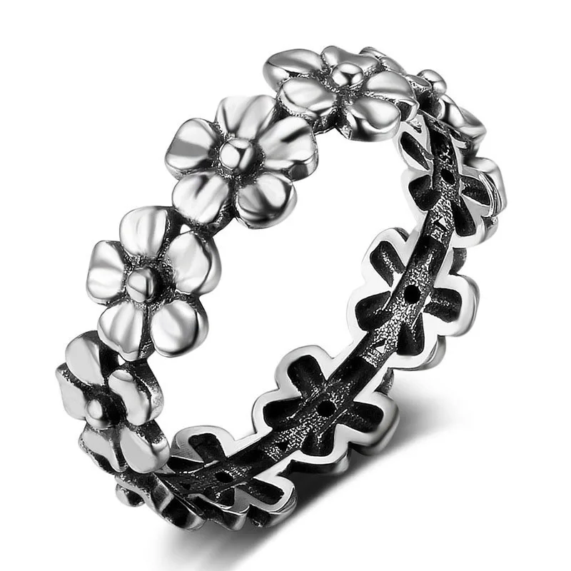 

2023 Cute Women Rings Anniversary Birthday Party Gift Fashion Silver Color Daisy Flower Wedding Rings for Women Accessories