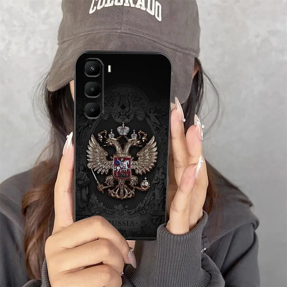 Фото Чехол для телефона Infinix HOT 70 60 60I50 10 10I 10S 11 12 12I 20 20I 20S 30 30I ZERO 20 30 40 с эмблемой флагов России №2