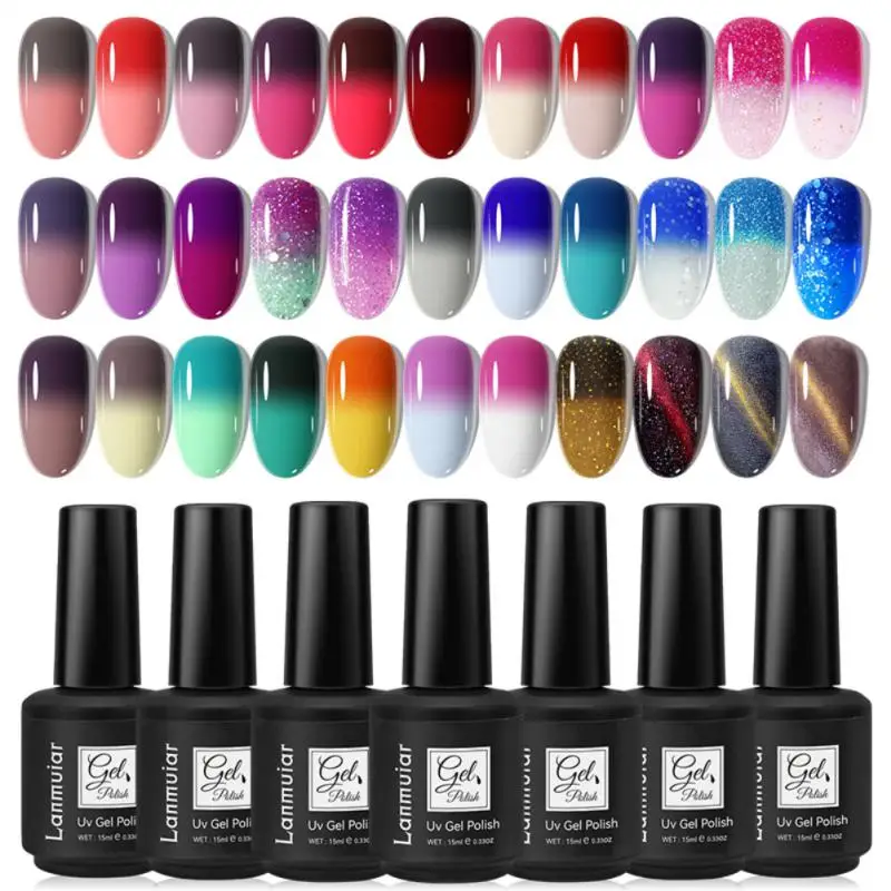

15ml Nail Polish Semi Permanent Gel Varnish Base Top Coat UV LED Gel 30 Color Varnish Soak Off Nail Art Gel Nail Polish TSLM1