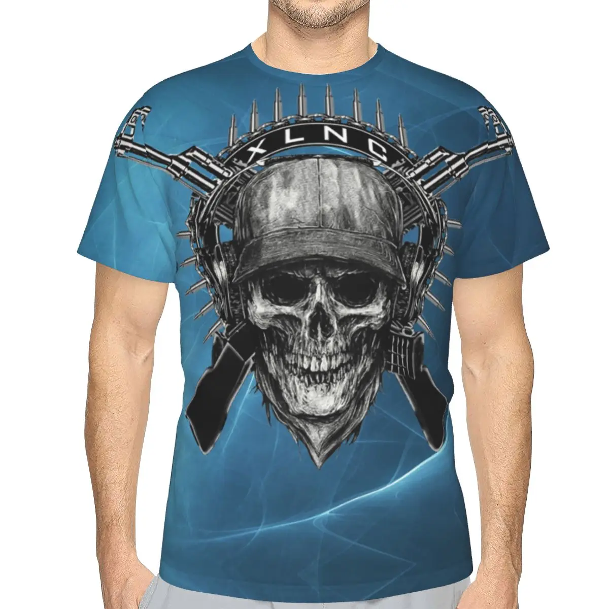 

Men Women's Horror Skull Music 3D Print T Shirt for Men Polyester Tops Fashion Short Sleeve O Neck Tees Printed T-Shirt