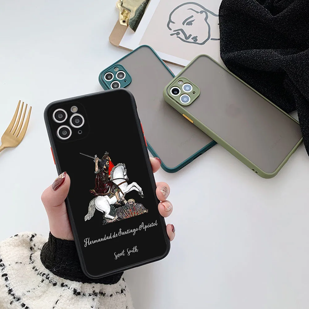 Полупрозрачный чехол для телефона Skin Feel iPhone 16 Pro Max 15 14 13 12 11 7 8 SE XR Horse Knight Cow Letters Line