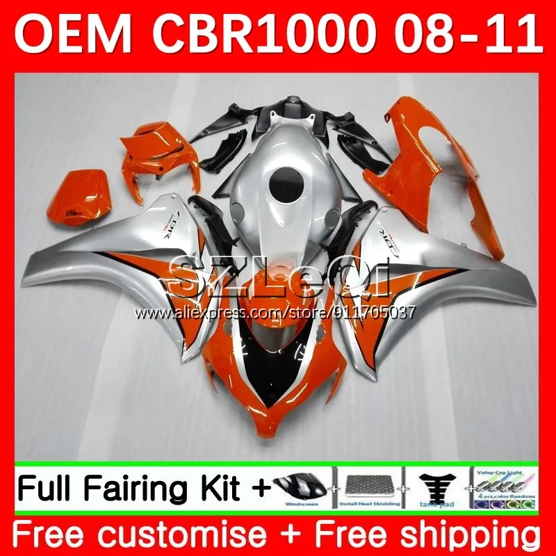 

Инжекция оранжевого серебра для HONDA CBR 1000 CBR1000 RR CC 1000RR CBR1000RR 08 09 10 11 1000CC 2008 2009 2010 2011 обтекатель 51LQ.25