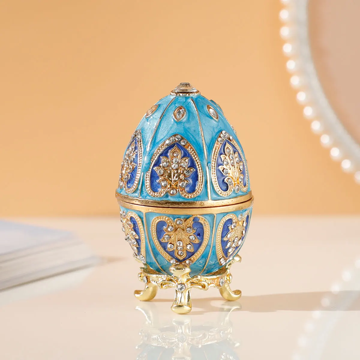 - Unique Hand Painted Enameled Jewelry Box, Collectible, Unique Gift For Home Decor