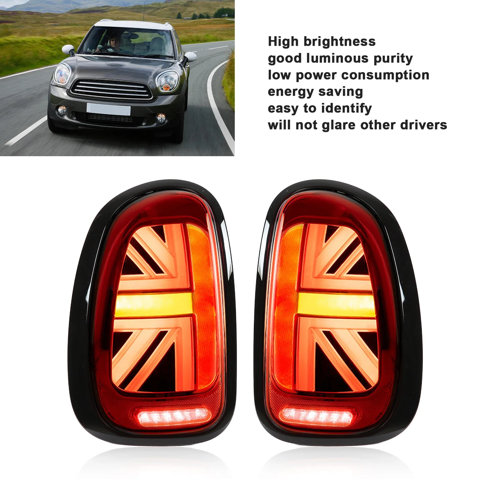 Для Mini Cooper R60 Country Man 2010-2016 1 пара задний фонарь с фотолампами и фотоэлементами