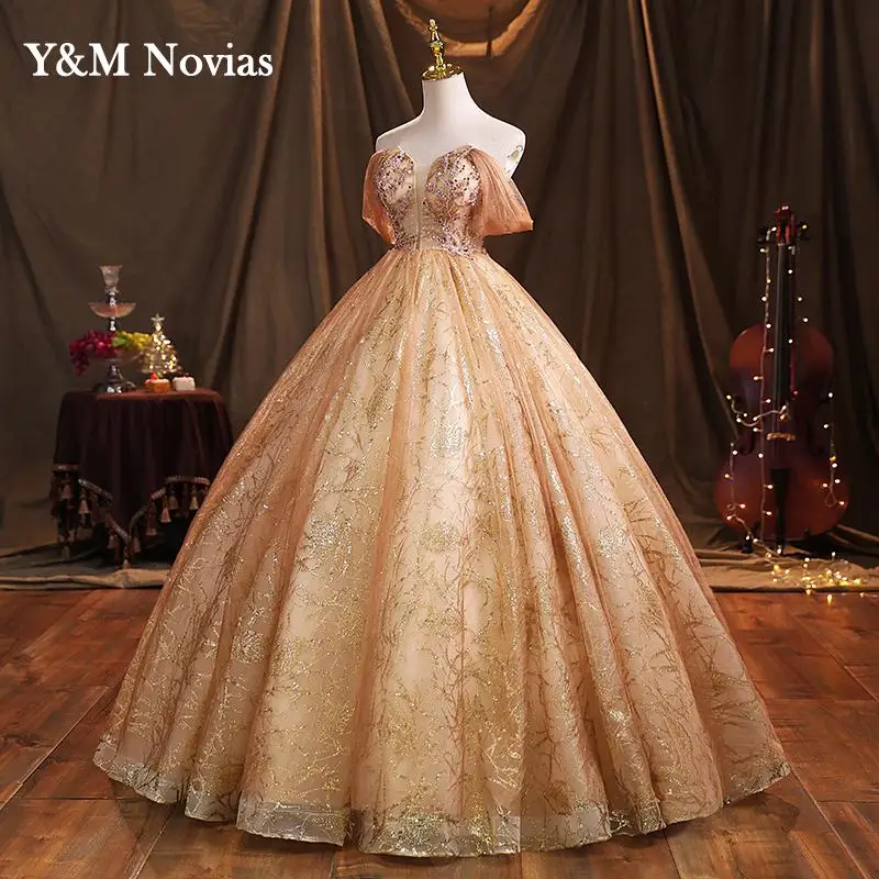 

Y & m Novias платья для девушек с открытыми плечами бальное платье тюлевые цветы для официальной вечеринки милое 18 Vestidos элегантное платье для вы...