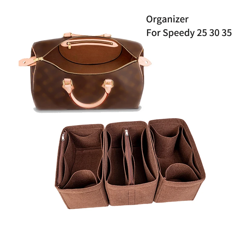 Felt Purse Insert Organizer, Bag in Bag Tote & Handbag Inner Shaper, Makeup Storage For Speedy 25 30 35