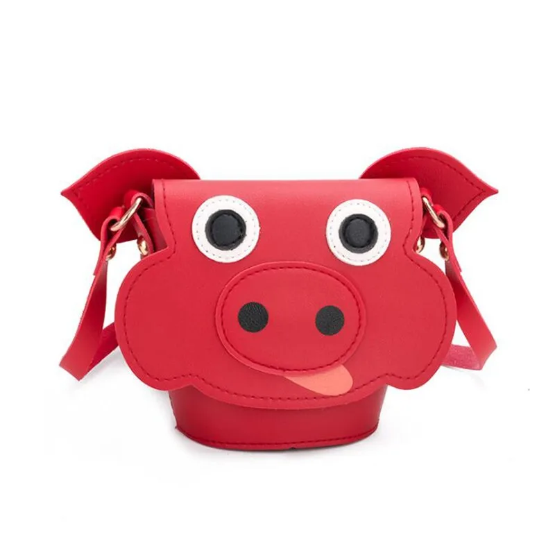 

2022 Children Girls Messenger Bag Cartoon Pig Crossbody Bags Handbag Kids Mini PU Leather Lovely Shoulder Bag Bolsa