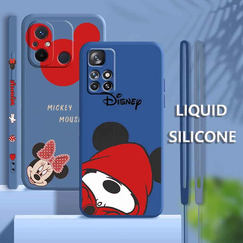 

Cool Mickey Minnie Art For Xiaomi Redmi 12 12C 11 Prime A1 10 10X 9 9A 9AT 8 Pro 4G 5G Liquid Left Rope Phone Case Coque Capa