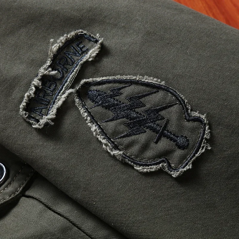 Весенне-осенняя мужская куртка-бомбер повседневная армейская военная