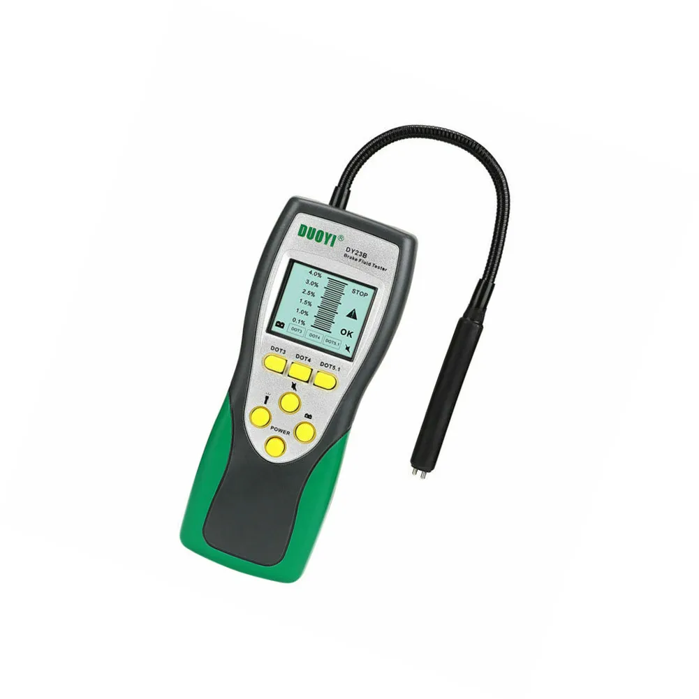 

1x Car Brake Oil Detector Brake Fluid DOT-3 DOT-4 DOT-5.1 Tester Water Content Test Pen Buzzer Red Light Dual Alarm
