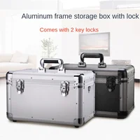 Lock Code Aluminum Alloy Finish Storage Portable tools on-board backup compartment double-layer storage wooden box layering