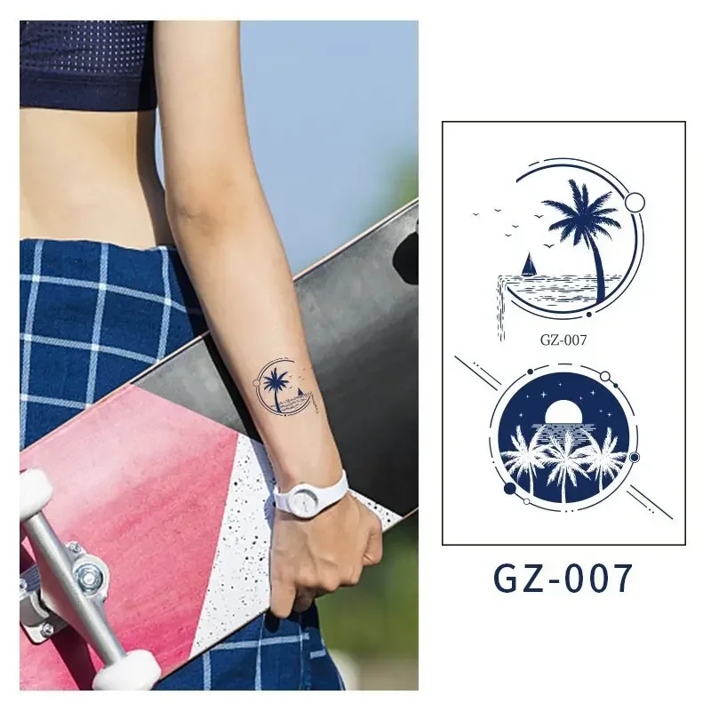 Травяные растения неотражающие реалистичные наклейки для татуировки сока с