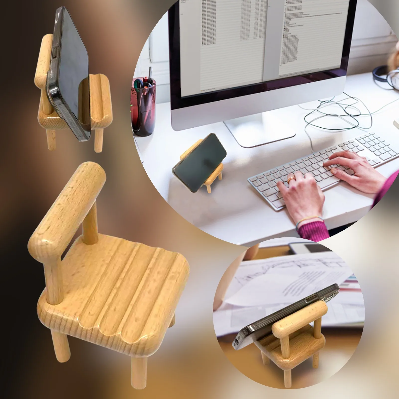 

Деревянный Мини-стул, искусственный держатель, деревянные мобильные украшения для друзей, для рождественской елки, Z-украшения для рождеств...