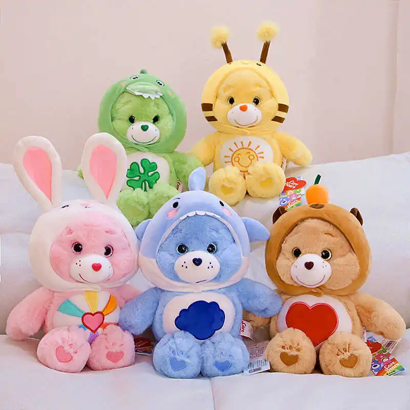 Фото Care Bears As Love-a-Lot Медведь с шляпой капибары Шляпа акулы Супер мягкая и приятная подходит для девочек и мальчиков №1