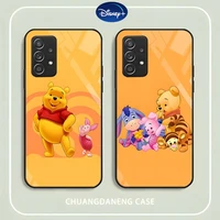 cute winnie the pooh phone case tempered glass for samsung s20 s21 s22 s30 pro ultra plus s7edge s8 s9 s10e plus funda cover