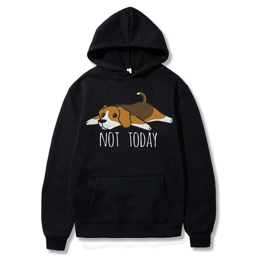 

Funny Manga Not Today Beagle Cute Dog Hoodie Men Woman Oversized Sweatshirts Cotton Pullover Harajuku Streetwear