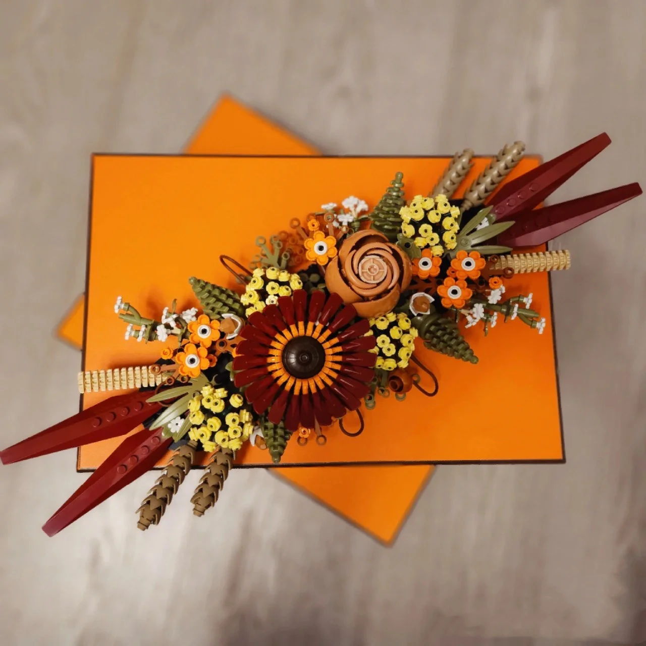 

Creative decoration home accessories building blocks Valentine's Day gift 99032 table and wall decoration plants 812pcs