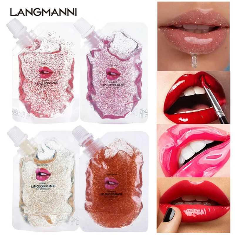 Фото DIY прозрачный блеск для губ базовое масло антипригарное увлажняющее средство для губной помады гель глазурь для губ основа ручной работы жидкий макияж увлажняющий №1