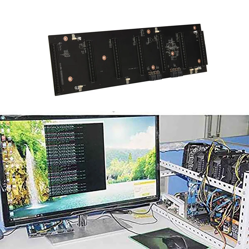 Оригинальная материнская плата для майнинга BTC 6 карт PCIE X16 графический слот 70 мм