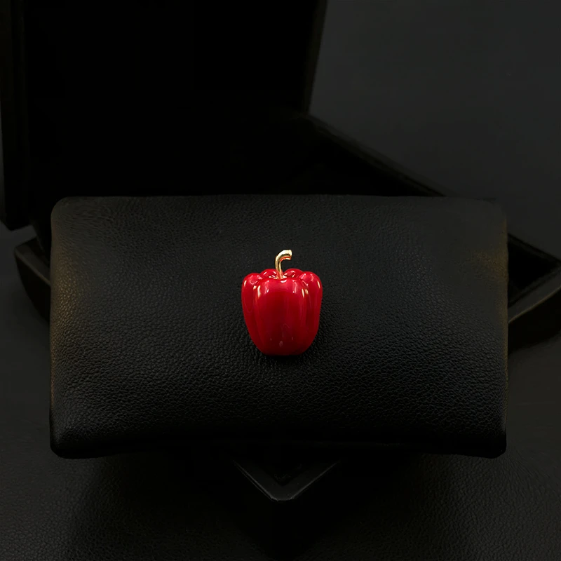 Брошь с красным перцем чили Женская милая маленькая брошь на воротник в виде