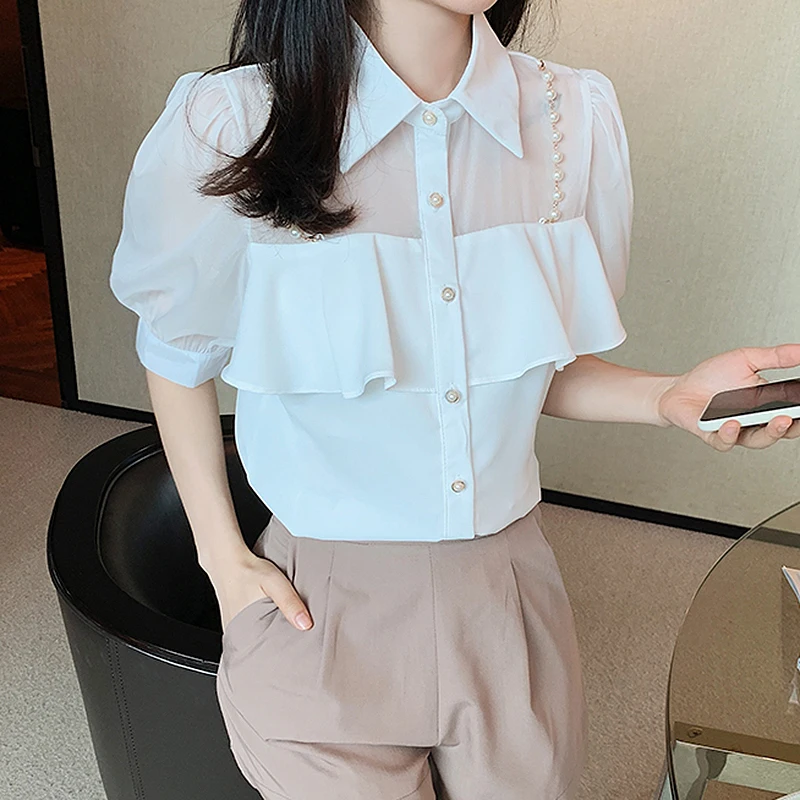 

Женская летняя блузка с V-образным вырезом и коротким рукавом