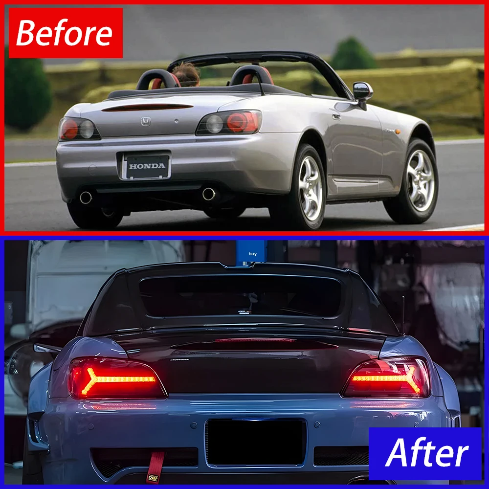Фото Автомобильные фары для Honda S2000 1999-2009, обновление автоматических задних фонарей в сборе, новый стиль, светодиодный динамический мигающий сигнальный светильник, аксессуары №2