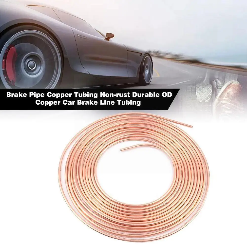 

Brake Hose Kit 3/16" Copper Plated Tube High-pressure Pipe Line Copper Accessory Tubing Kit Pipeline Hose Brake Brake Nicke E5P6