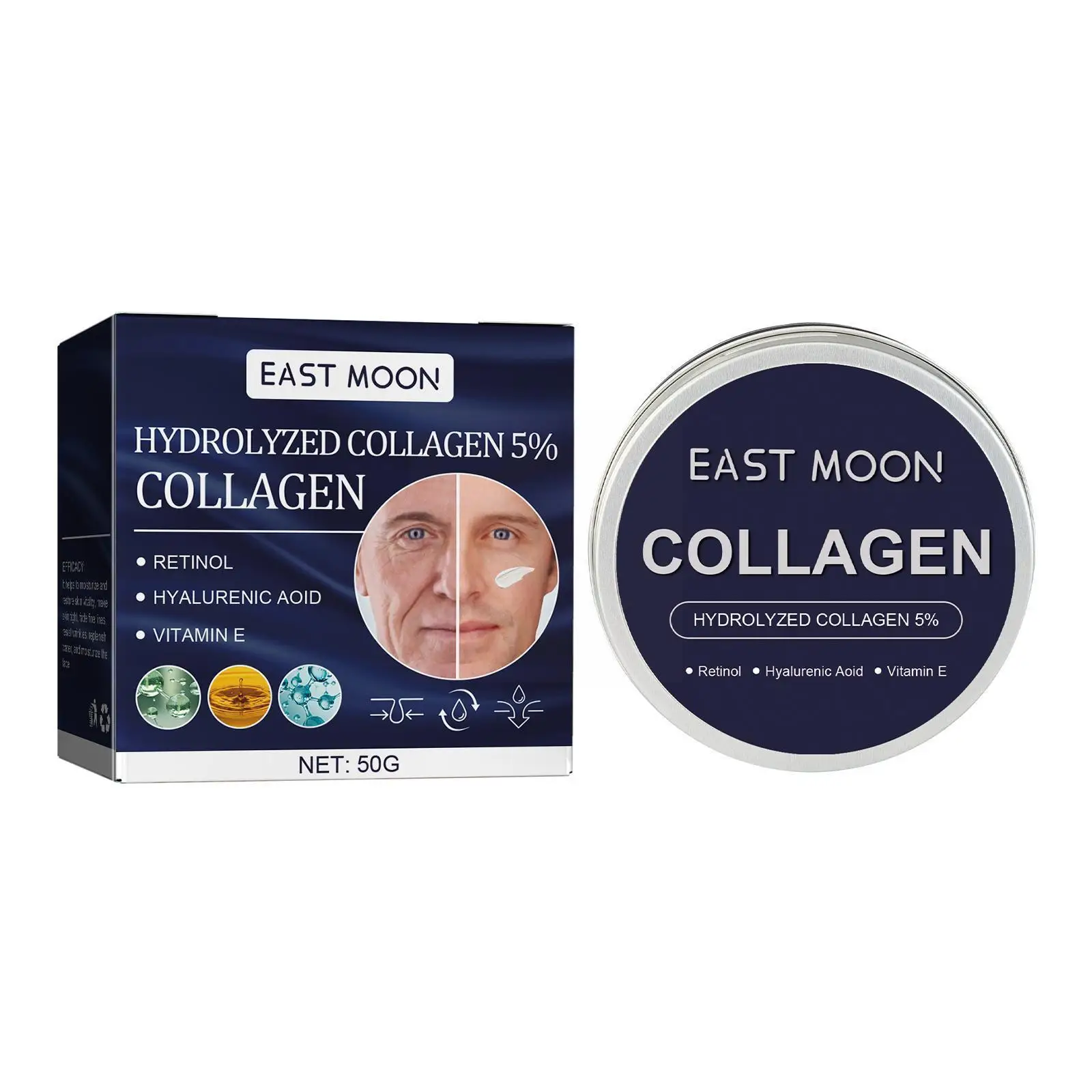 

50g Men Anti Wrinkles Face Cream Collagen Retinol Hyaluronic Cream E Wrinkle Face Lifting Acid Vitamin Men's Facial Anti I0X6