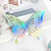 1224pcs 3d butterfly wall sticker laser crystal butterfly diy wall stickers for kids room decoration home decor accessories