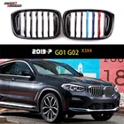 Передняя решетка радиатора из АБС-пластика для BMW X3, X4, G01, G02, G08, 2018, 2019, 2020, 2022, глянцевый матовый черный бампер для стайлинга автомобиля, гоночные решетки