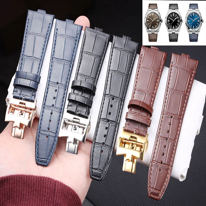 Фото Ремешок для часов из воловьей кожи 24x7 мм для Vacheron Constantin 4300V 4500V 5500V 7900V, быстросъемный ремешок для часов VC №1