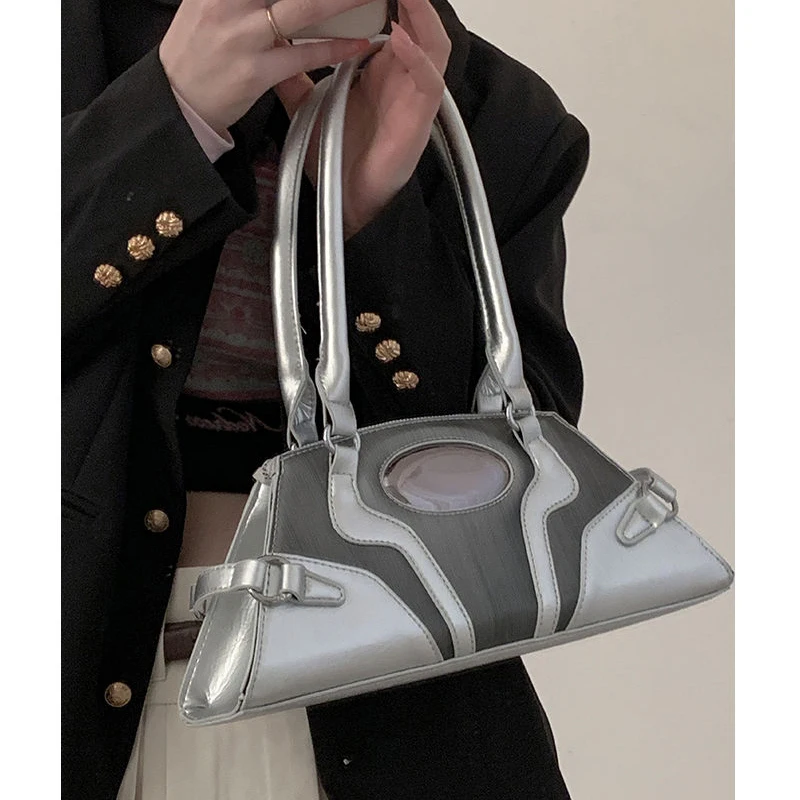 HAEX Y2K Women's Bag 2023 Trend High Quality Fashion Design Ladies Shoulder Bags Individuality Aesthetic Patchwork Bolso Mujer