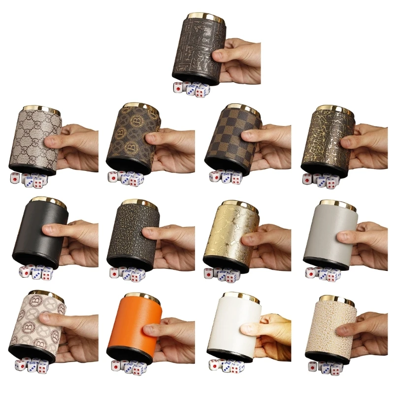 

Dices Game Props Dices Shake Container PU Pattern Bar Supplies Dices Cup Bracket