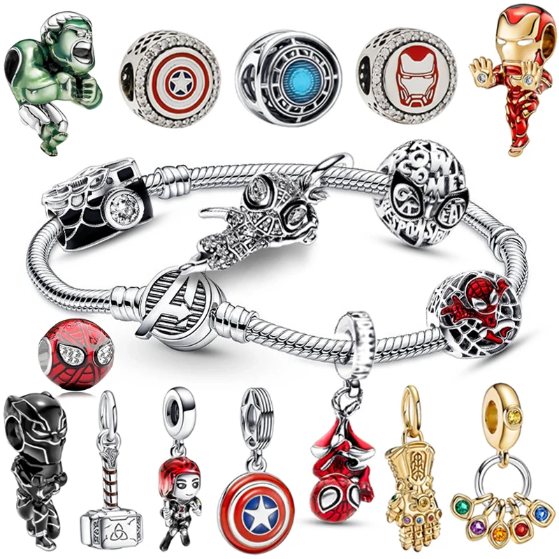 bracelet-a-breloques-pandora-original-pour-femme-perles-anime-marvel-pendentif-spider-man-the-avengers-smile-hero-fit-for-bijoux-executive-disney