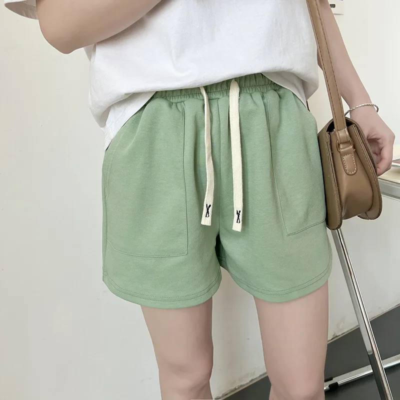 Sports Shorts Women's Summer Wear 2023 Cotton High-waist Hot Pants Loose Korean Version Casual Large Size Wide-leg Pants Trend