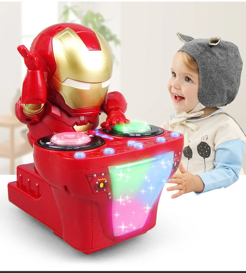 

Hot Disney Dancing Diy Iron Man Robot Figures Action Music Shiny Electronic Marvel Superhero Kids Birthday New Year Gift Toys