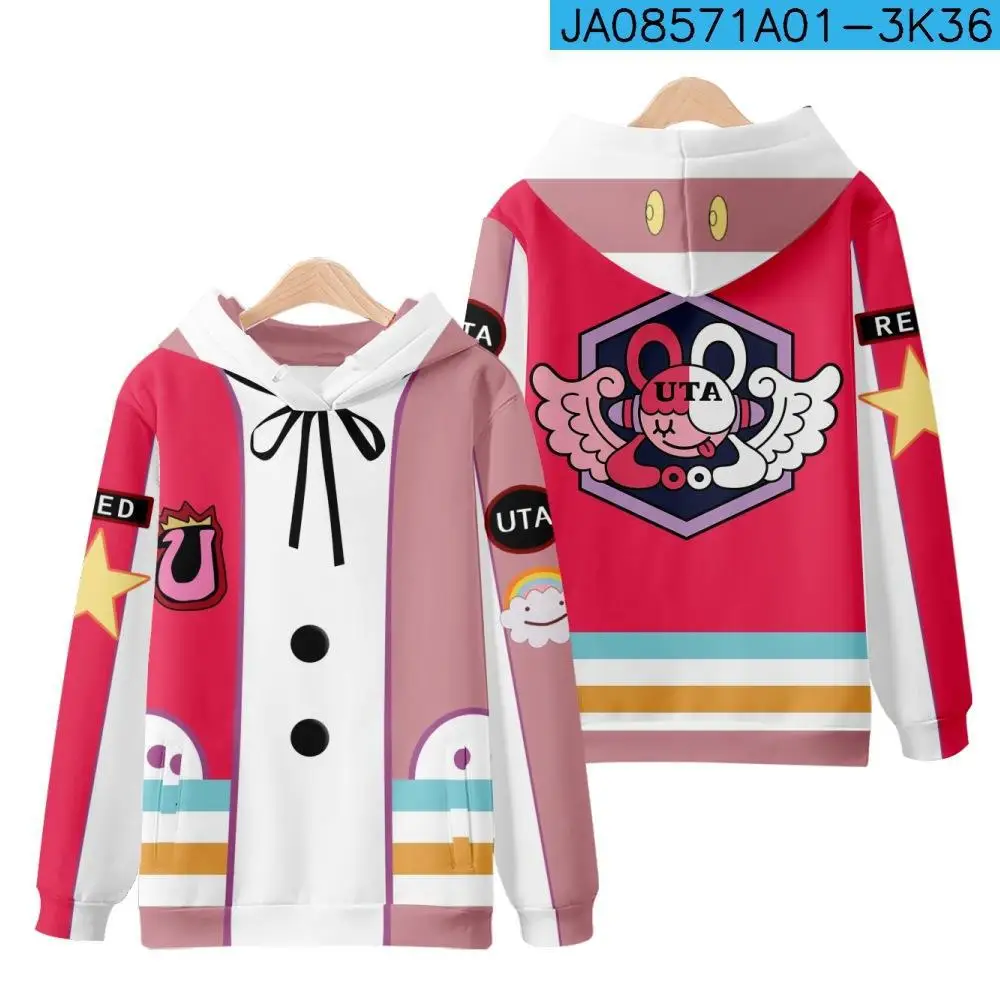 

Red New Cosplay Elum RED-haired daughter Houta 3D Hoodie Men Women Manga Hoodies Hip Hop Boys girls Hooded Kids Anime Clothes