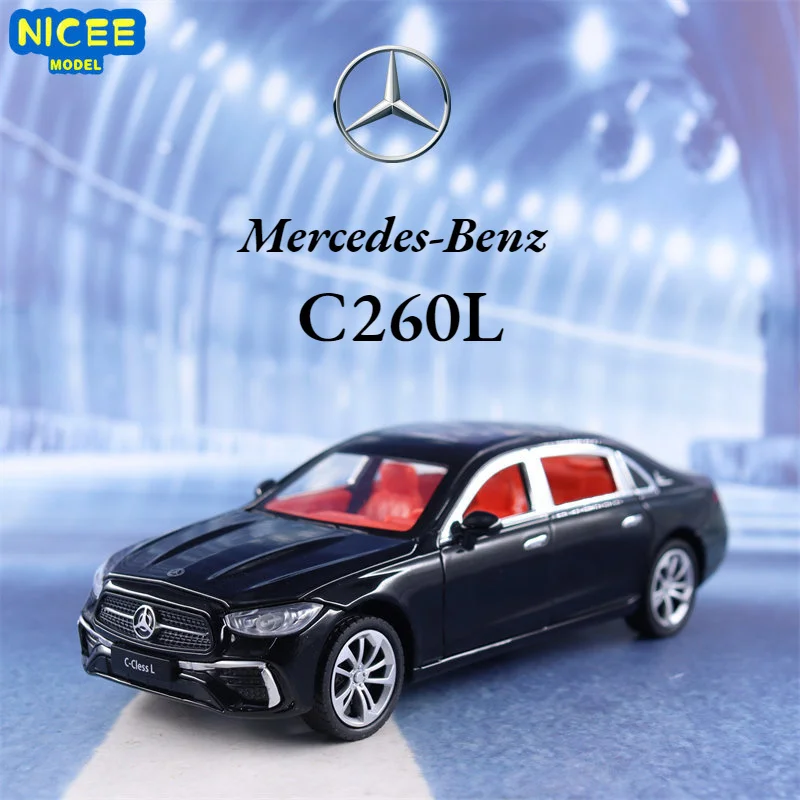 

1:24 Mercedes-Benz C260L High Simulation Diecast Metal Alloy Model car Sound Light Pull Back Collection Kids Toy Gifts Y8