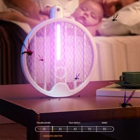 2 in 1 electric mosquito swatter mosquito killer lamp 3000v usb rechargeable summer mosquito swatter kill fly bug killer trap
